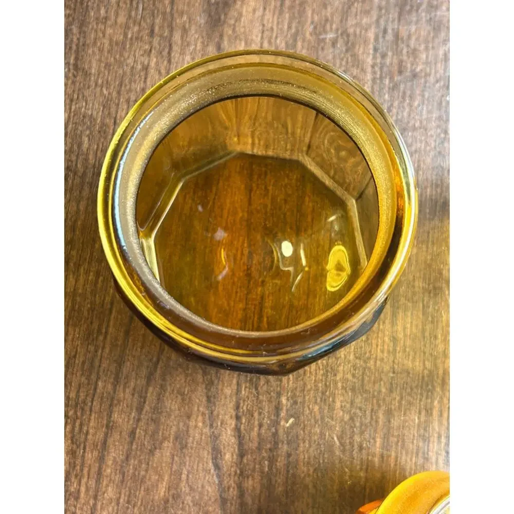 LE Smith Amber glass canisters jars 6 & 8 inch